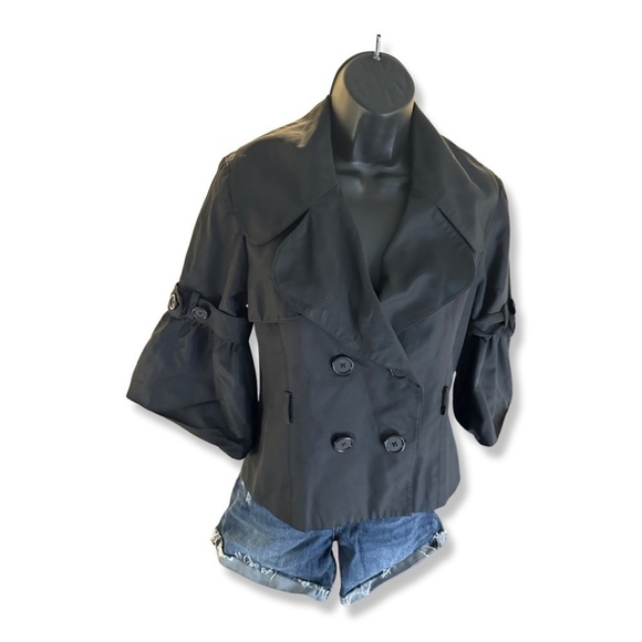 Robert Rodriguez 3/4 Bell Sleeve Fitted Jacket Black Size 6 - Picture 3 of 7